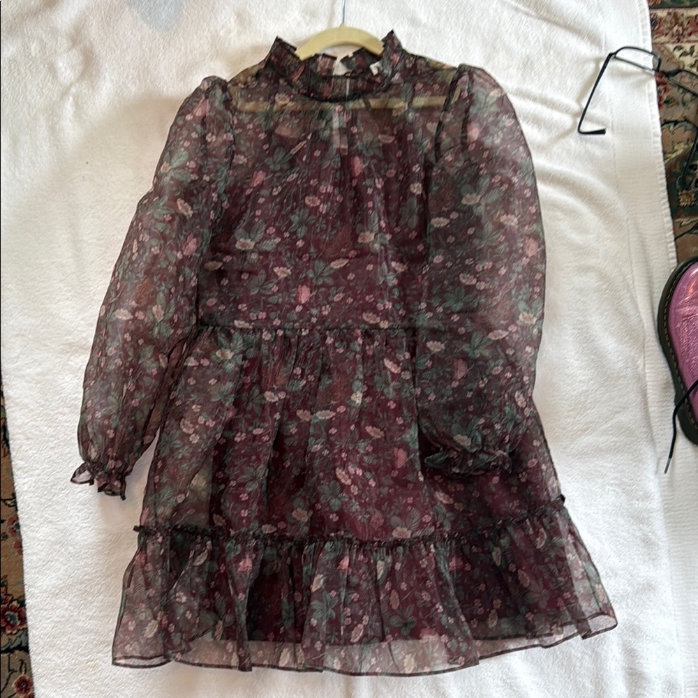 POLO RALPH LAUREN
Kids' Floral Ruffled Organza Dress In Butterfly Forest - Picture 2 of 4